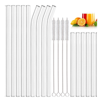 Annvchi Cyvfd-1 Glasstrohhalme 20 StüCk Transparent Wiederverwendbar Trinkhalme