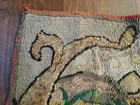 Antique 19th C Victorian Folk Art Area Rag Rug Bonnet Girl Rabbit  As Is Losses — photo 4