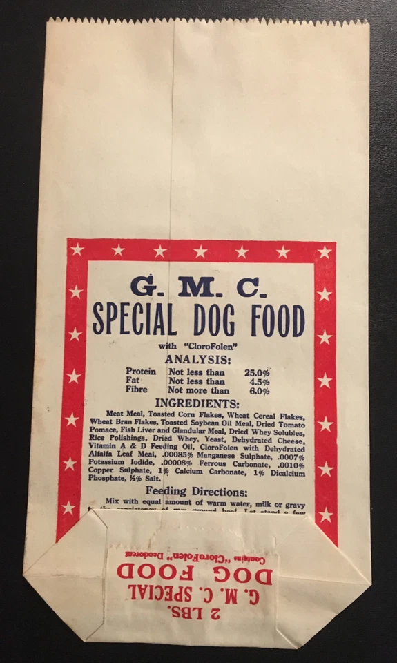 Vintage "NEW OLD STOCK "G.M.C. Special Dog Food Bag – Princeton & Selma, N.C. - Image 2 of 2