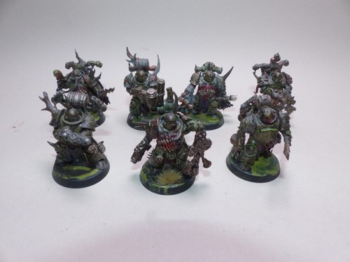 7 Plague Marines - bemalt - Death Guard - Warhammer 40K