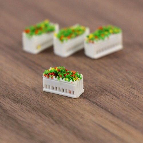 12pcs Échelle N 1:150 Rectangle Parterre de Fleurs Frontière Ferroviaire Blanc - Afbeelding 3 van 4