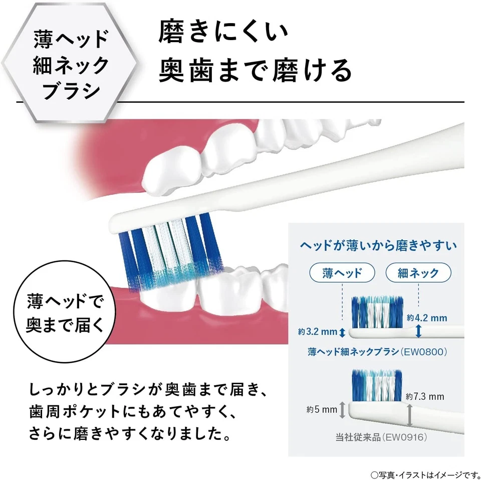 Cepillo de dientes de repuesto Panasonic EW0800-W cabezal compacto cuidado extra fino Foto 2 de 4