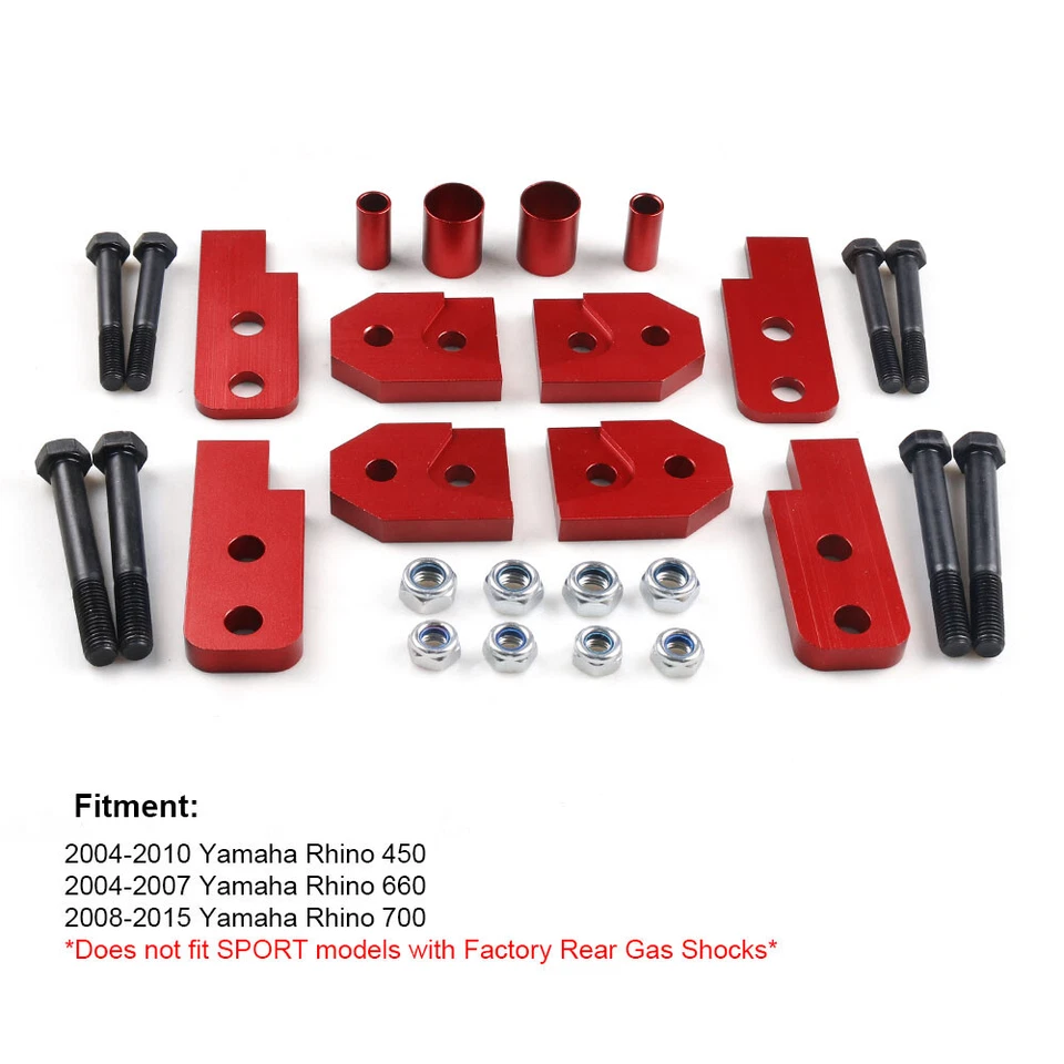 For Yamaha Rhino 450 660 700 UTV 04-15 Front & Rear Suspension 2” Lift Kit Red - Image 2 of 4