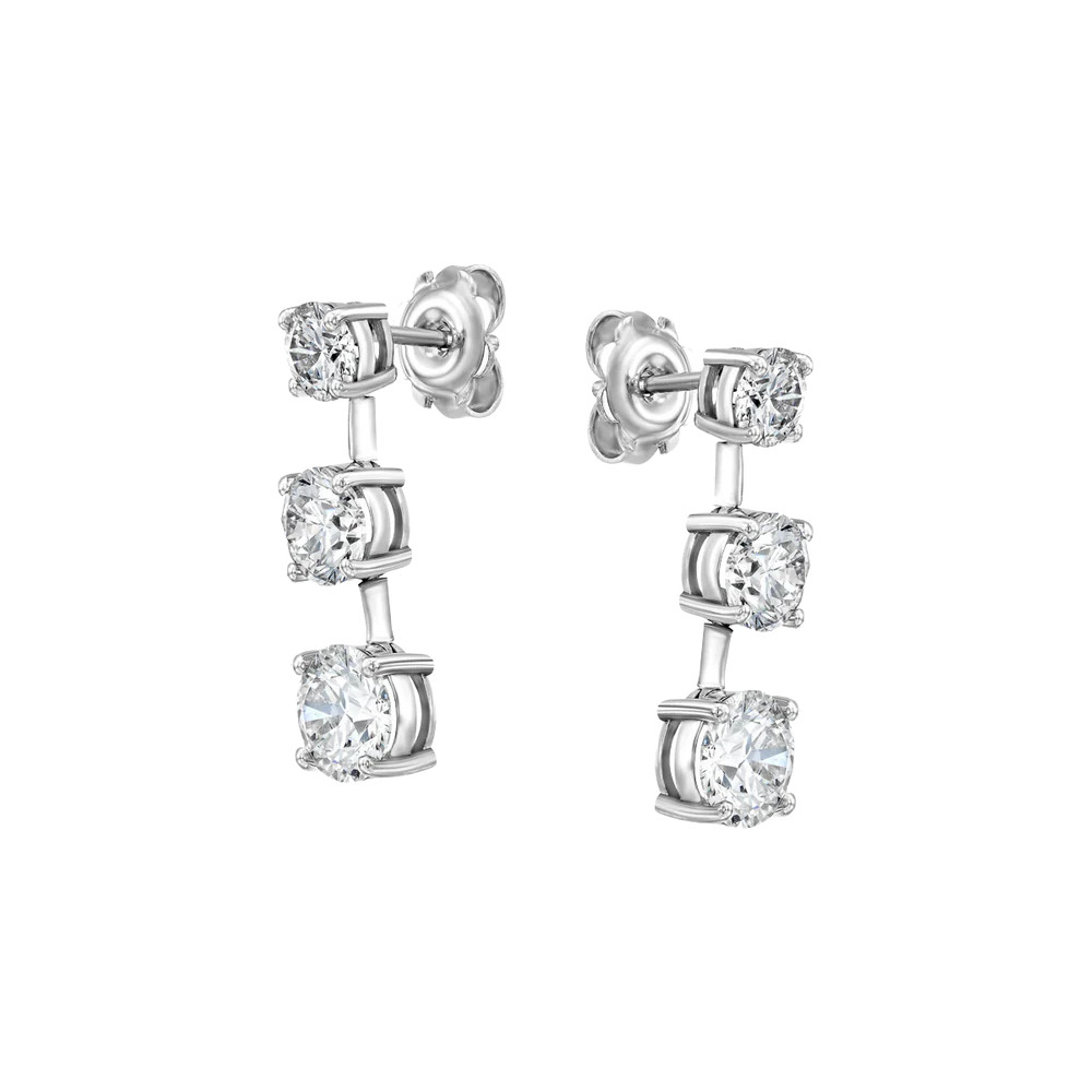 Certified 950 Solid Platinum Earrings 4.80ct Lab … - image 1