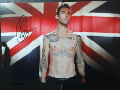 Superb original Genuine photo Signed by ADAM LEVINE of  MAROON 5  12X8 with COA