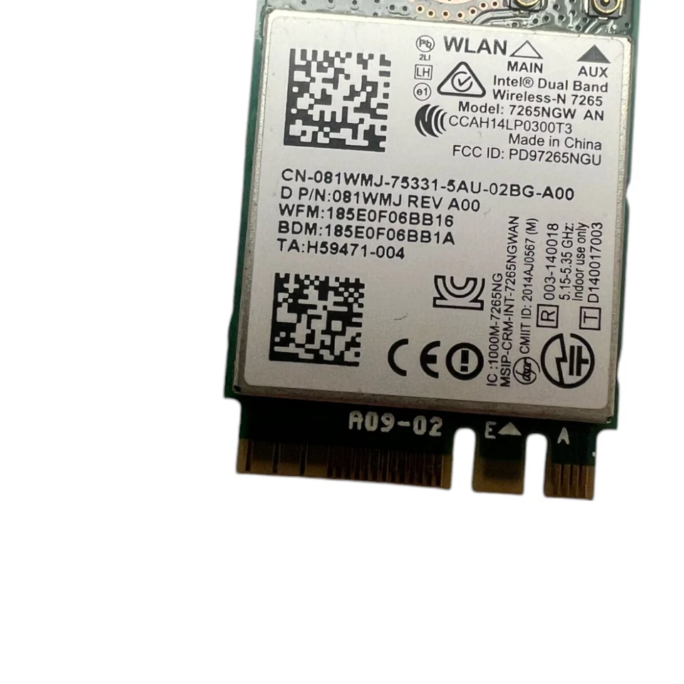 Intel Dual Band Wireless-AC 7265 WLAN Karte - 7265NGW - P/N:081WMJ - Bild 4 von 4