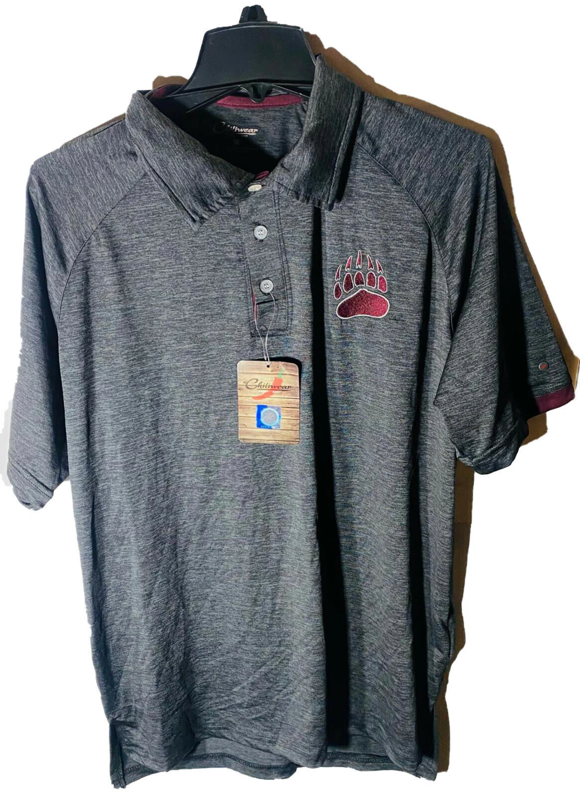 Chiliwear Montana Grizzlies Shirt Sleeves Colared Shirt GRAY MEDIUM