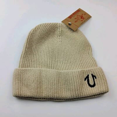 True Religion Winter Knit Hat Beanie Tan