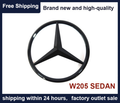 #ad W205 SEDAN Mercedes AMG C300 GLOSS BLACK Star Emblem Rear Trunk Lid Logo Badge $19.99