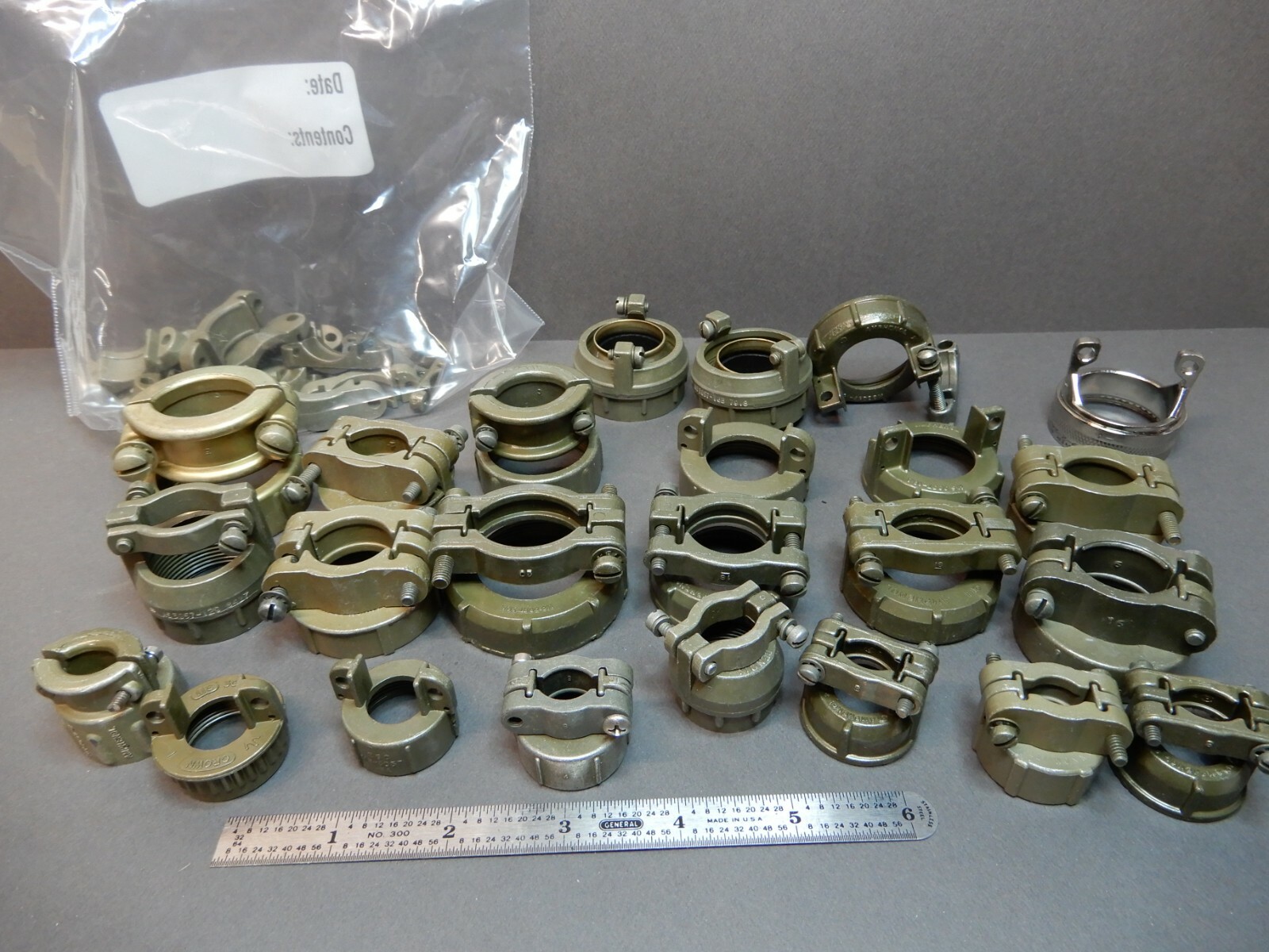 Amphenol Cannon Strain Reliefs Huge Lot Shown Larger Versions w/ Extra Clamps