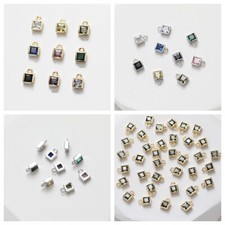 10pcs CZ pave Square Charm,Cubic Zirconia Square Pendant,Zircon Square Charm