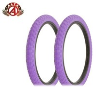 2 Alta Performance BMX BICYCLE 20" x 2.125" Purple DURABLE Knobby COMP III TIRE.