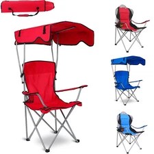 Folding Camping Chair Canopy Beach Chair Portable Lounge Chair Outdoor Activity