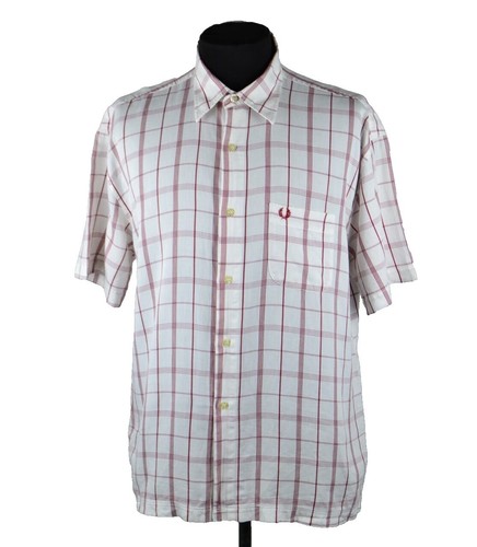 Fred Perry Shirt Mens Small Long Sleeve Button Down Navy Blue