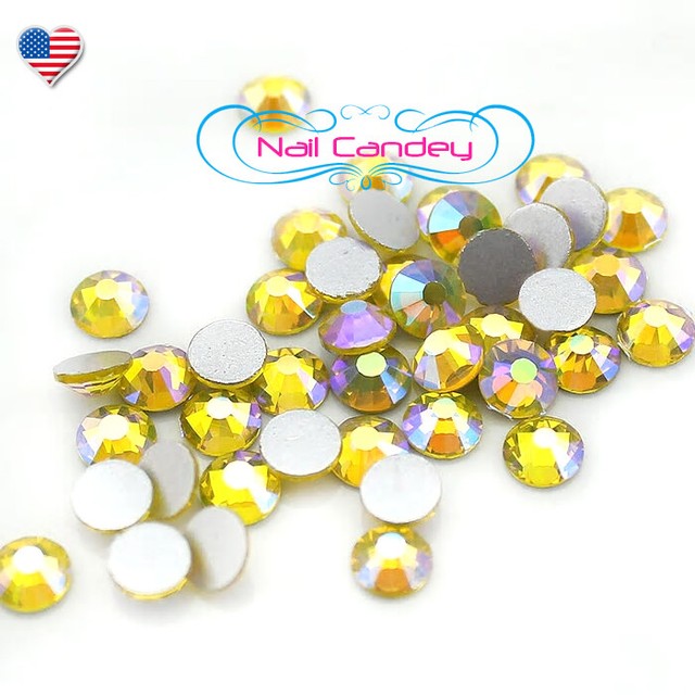 AB Citrine Nail Art Design DIY Decoration Rhinestone 3D Glitter Diamond