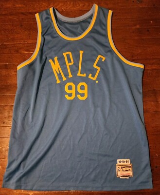 Minneapolis Lakers George Mikan Mitchell And Ness Blue Sz 60 Or