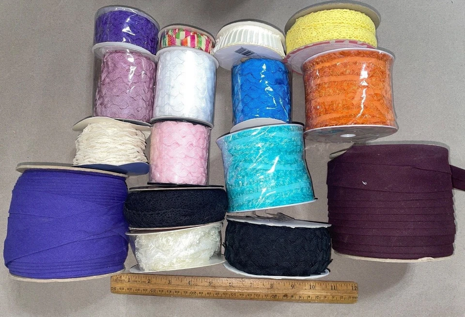 CONSTRUYE MUCHO DE COLECCIÓN COSTURA RICK RACK CINTA SESGADA ENCAJE COSTURA ENCUADERNACIÓN ADORNOS Foto 2 de 4