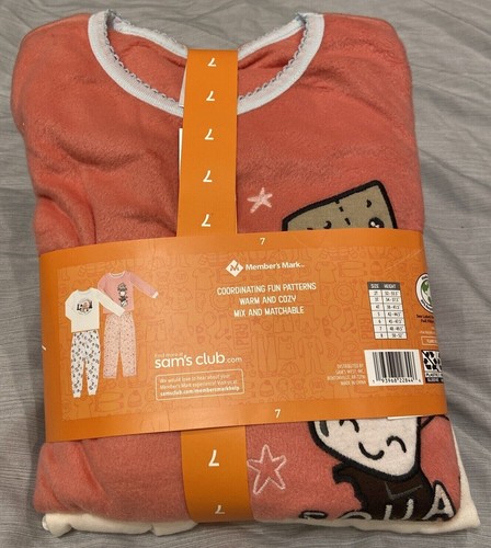 Member's Mark Girl's 2 Long Sleeve & 2 Pants Favorite 4-Piece Fleece Pajama Set - Picture 8 of 19