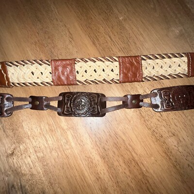 Lot 2 Western Women\'s Brown Leather Belts Horse Cowgirl Rodeo Velez‎ Belt Lot 2 Western Women main image 2