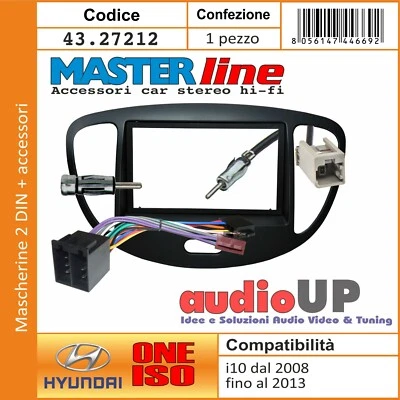 Masque Autoradio 2 DIN Hyundai I10 2008>2014 Connecteur ISO + Conn. Antenne - Photo 1/4