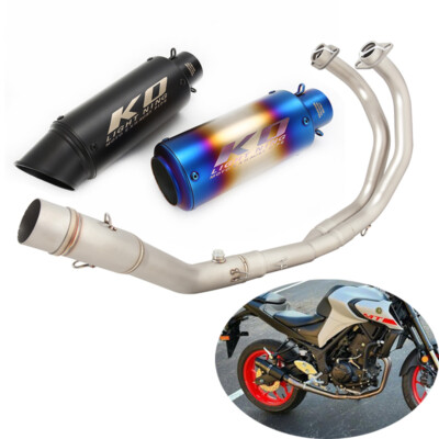 For Yamaha YZF R3 R25 MT03 Full Exhaust System Header Link Pipe 51mm Muffler Tip