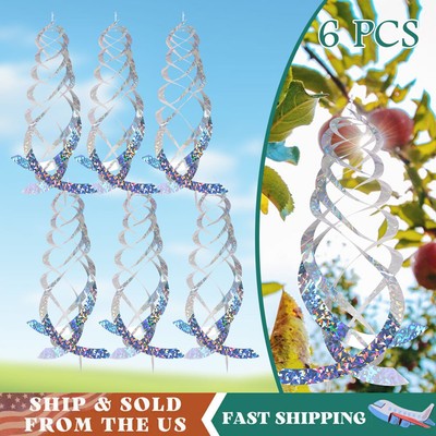  Spiral Reflective Bird Deterrent Device Hanging for Drive Pigeons Woodpeckers
