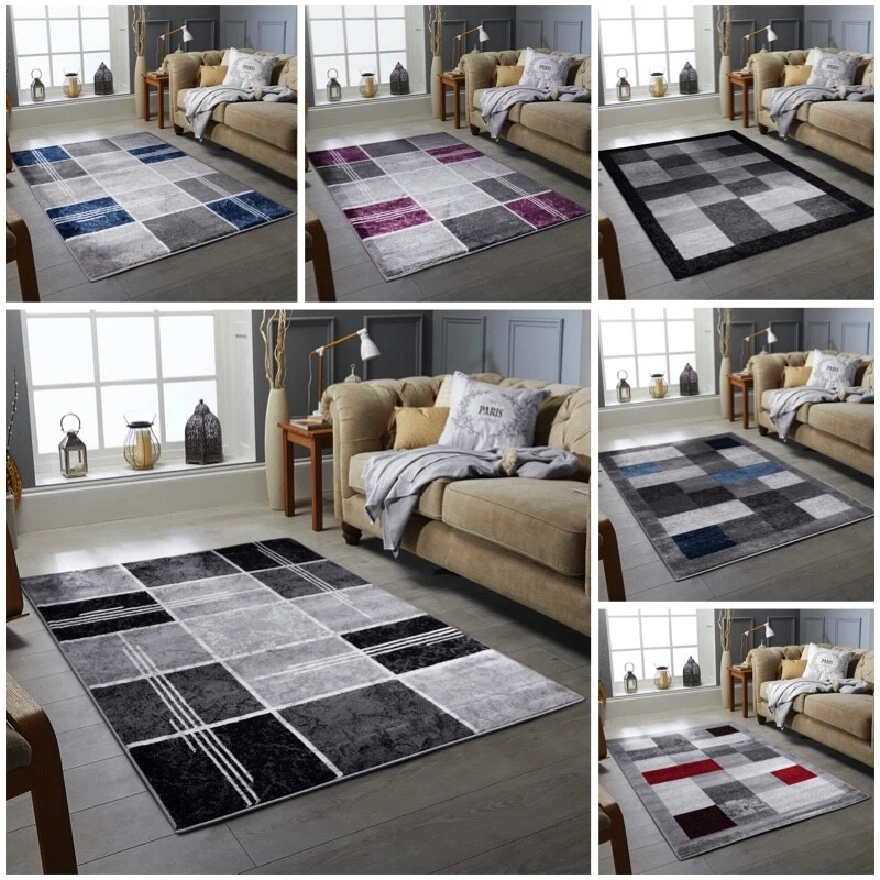 Modern Small Large Area Rugs Grey Home Hall Living Room Carpet Runner Floor Mats