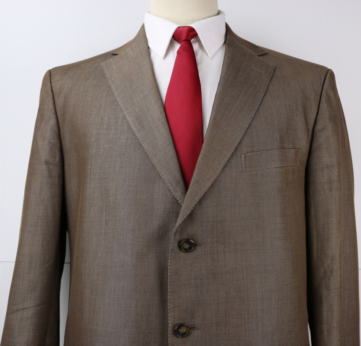 Ermenegildo Zegna Silkskin Silk Cotton Three Button Summer
