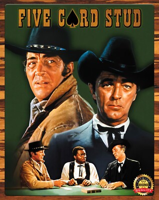 5 Card Stud - 1968 Movie - Robert Mitchum, Dean Martin - Metal Sign 11 x 14