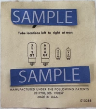 Vintage Silverface Champ AMP  Replacement Tube Chart 1970's  FMI