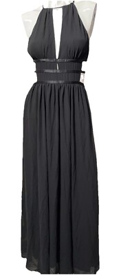 Express Women's Maxi Halter Dress Black Color Sz S/M/Petite | eBay