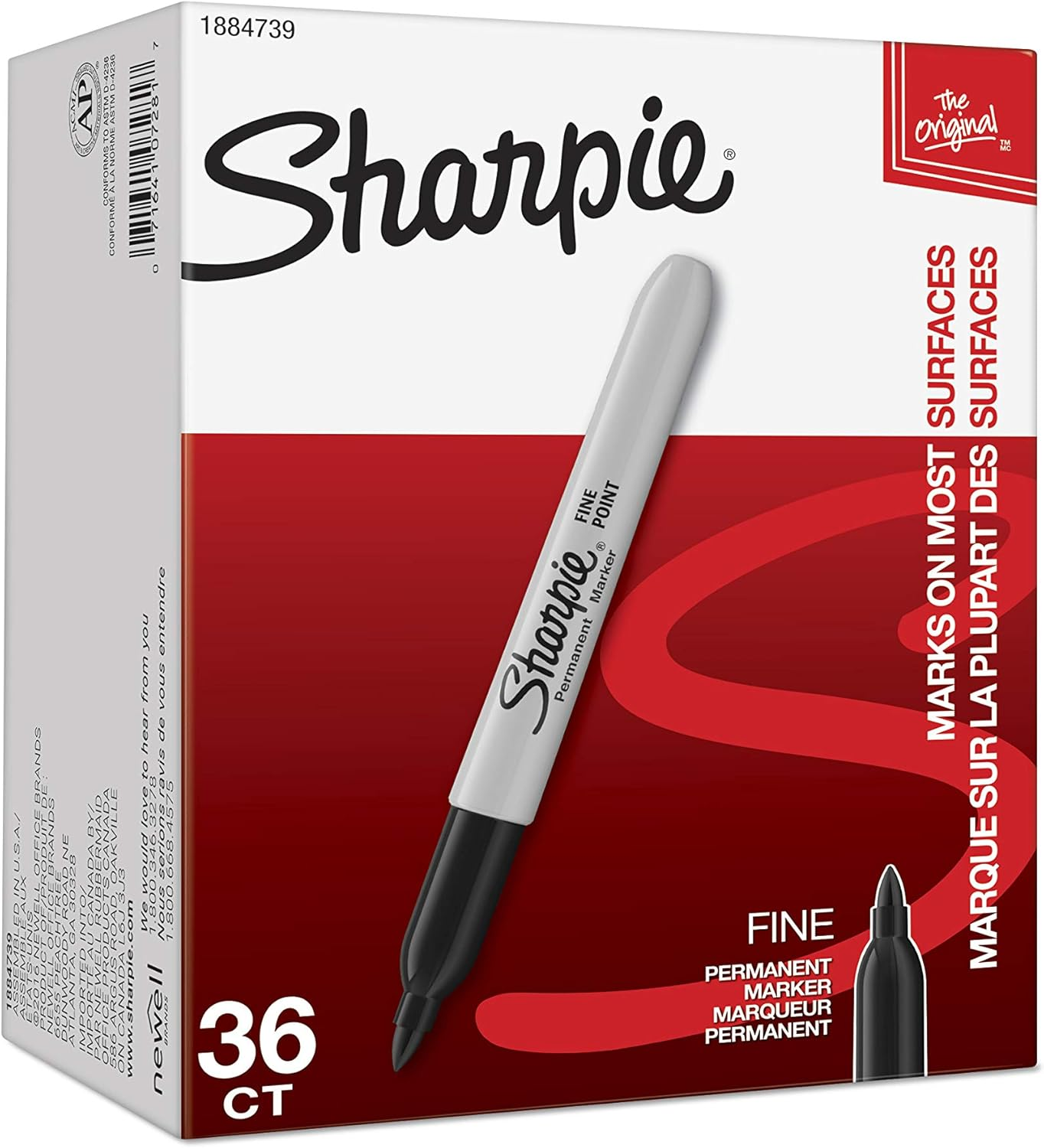 Permanent Markers, Fine Point, Black, 36 Count-image