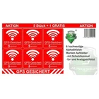 Set of 6 Outdoor Adhesive GPS Secured Car Motorcycle Bike Anti Theft Sticker
