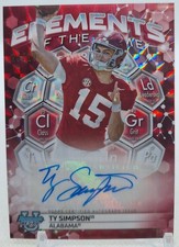TY SIMPSON 2023 BOWMAN U BEST RED GEOMETRIC ELEMENTS OF THE GAME #10/10 AUTO 