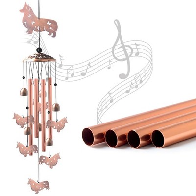 Dachshund Brass Wind Chimes - Handcrafted Outdoor Decor - Gifts for Mom/Wife/Dau