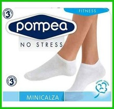 6 Paia Mini Calze Fantasmini Pompea Uomo Donna Calzini Calza Cotone No Stress