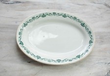 VTG John Maddoc & Sons England green border Lucerne vitrified ironstone plate