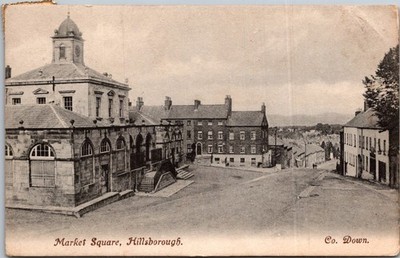 Market Square Hillsborough County Down Northern Ireland UK 1907 Postcard D94