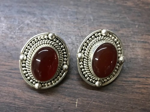 sterling silver carnelian earrings 13 grams