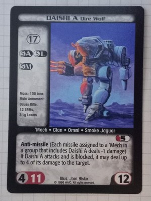 Daishi A Dire Wolf * Battletech CCG