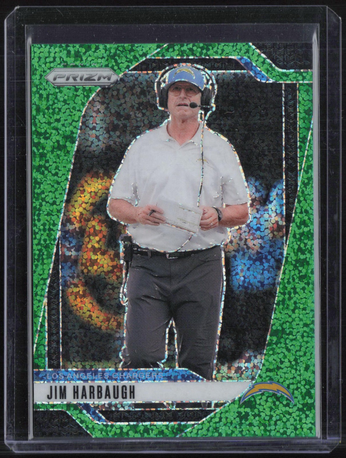 2024 Panini Prizm Green Sparkle #163 Jim Harbaugh 1/8