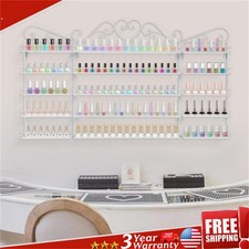 Nail Polish Wall Rack 5-Tier White Iron Display Holder Set for Salon & Home