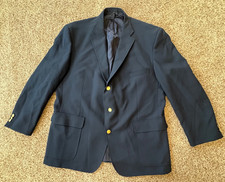 Orvis Navy Blue Blazer 50R Fits 48" USA Sport Coat Jacket Pockets Single Vent