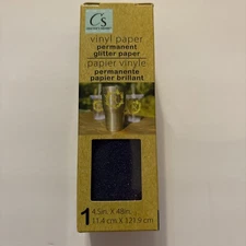 Crafter's Square Navy Blue Glitter Permanent Vinyl 4.5”X .48in Roll NEW