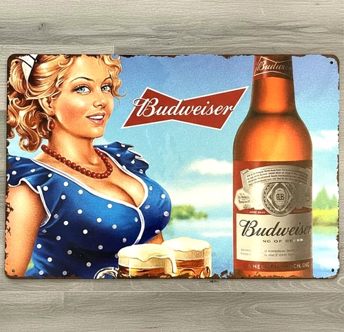 Budweiser Beer 8 x 12 Vintage Novelty Metal Sign Shrink-Wrapped New!