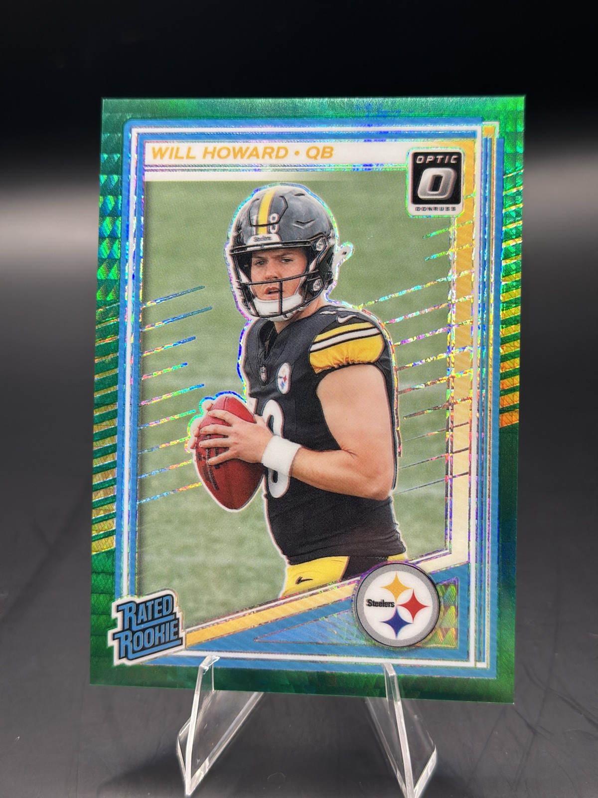 2025 Panini Donruss Optic - Rated Rookie Will Howard #233 Green Hyper Prizm (RC)