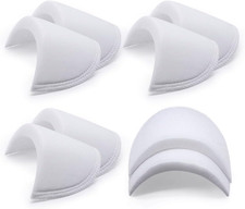 4 Pairs White Covered Set-In Shoulder Pads Sewing Foam Pads for Blazer Suit Coat
