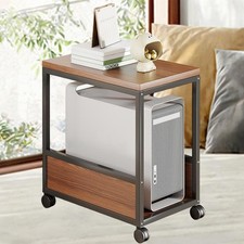 Support PC en bois avec roulettes, support CPU, tour d'ordinateur de bureau