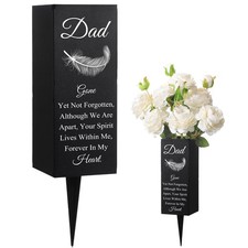 Dad Memorial Cemetery Vase Metal Grave Flower Holder with Spike for Funeral