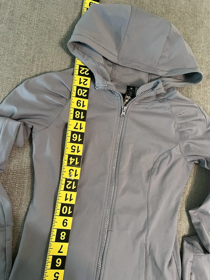 Женская куртка Yogalicious XS на молнии с капюшоном рукав с отверстием для большого пальца спортзал йога фиолетовая - Изображение 4 из 4